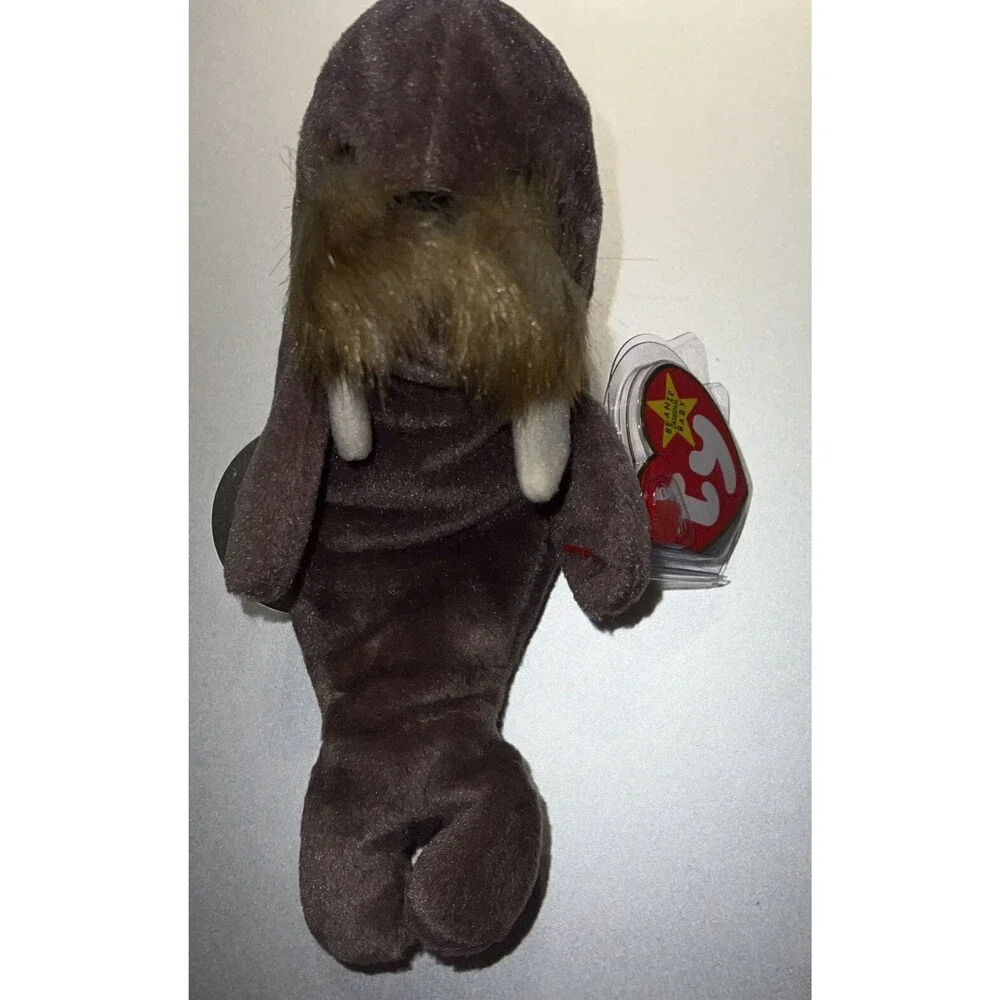 Ty Jolly the Walrus Beanie Baby, 1996, with tag errors. New